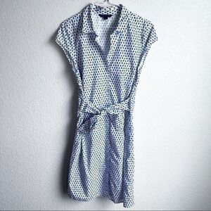 Tommy Hilfiger Button Down Dress Flower Print Tie Front Medium